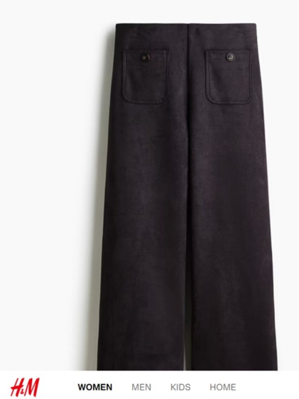 H&M Brown Jersey Pull On Dress Pants with Front Pockets (S)